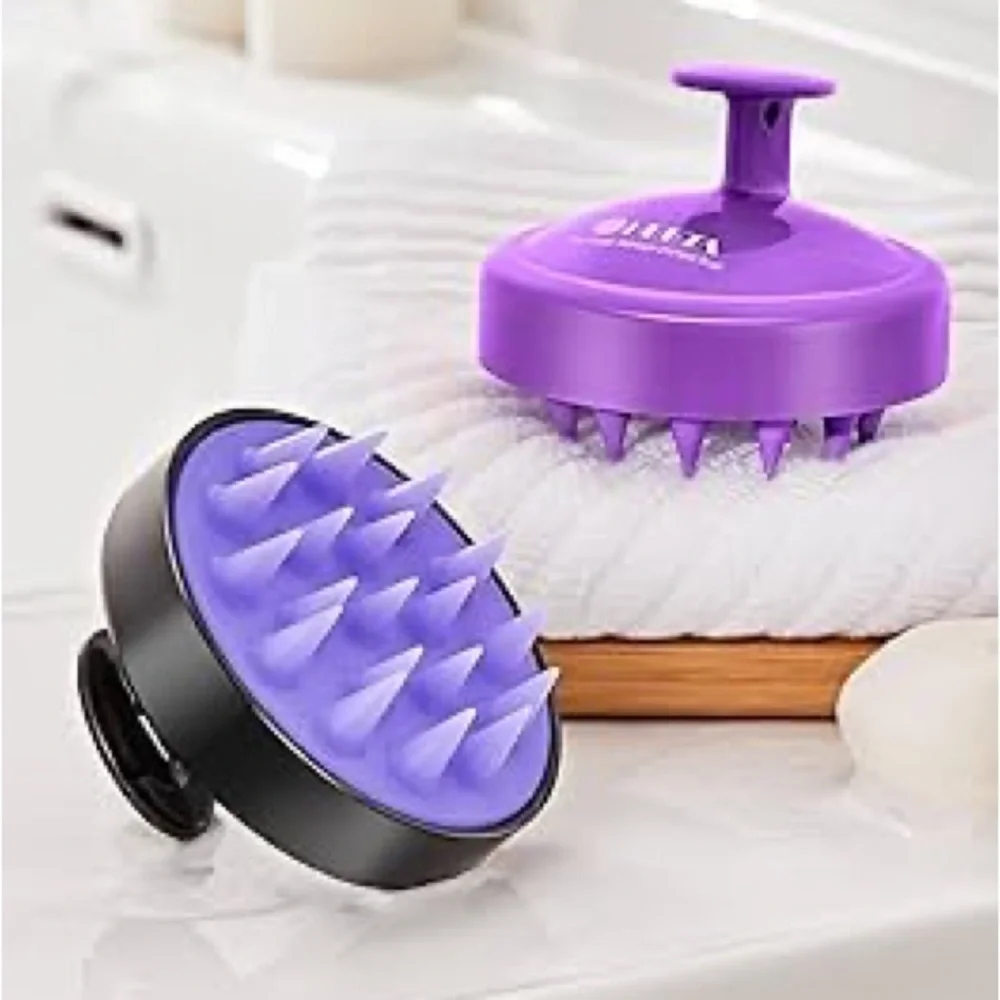 HEETA Purple Hair Scalp Massager Palm Shampoo Scrubber